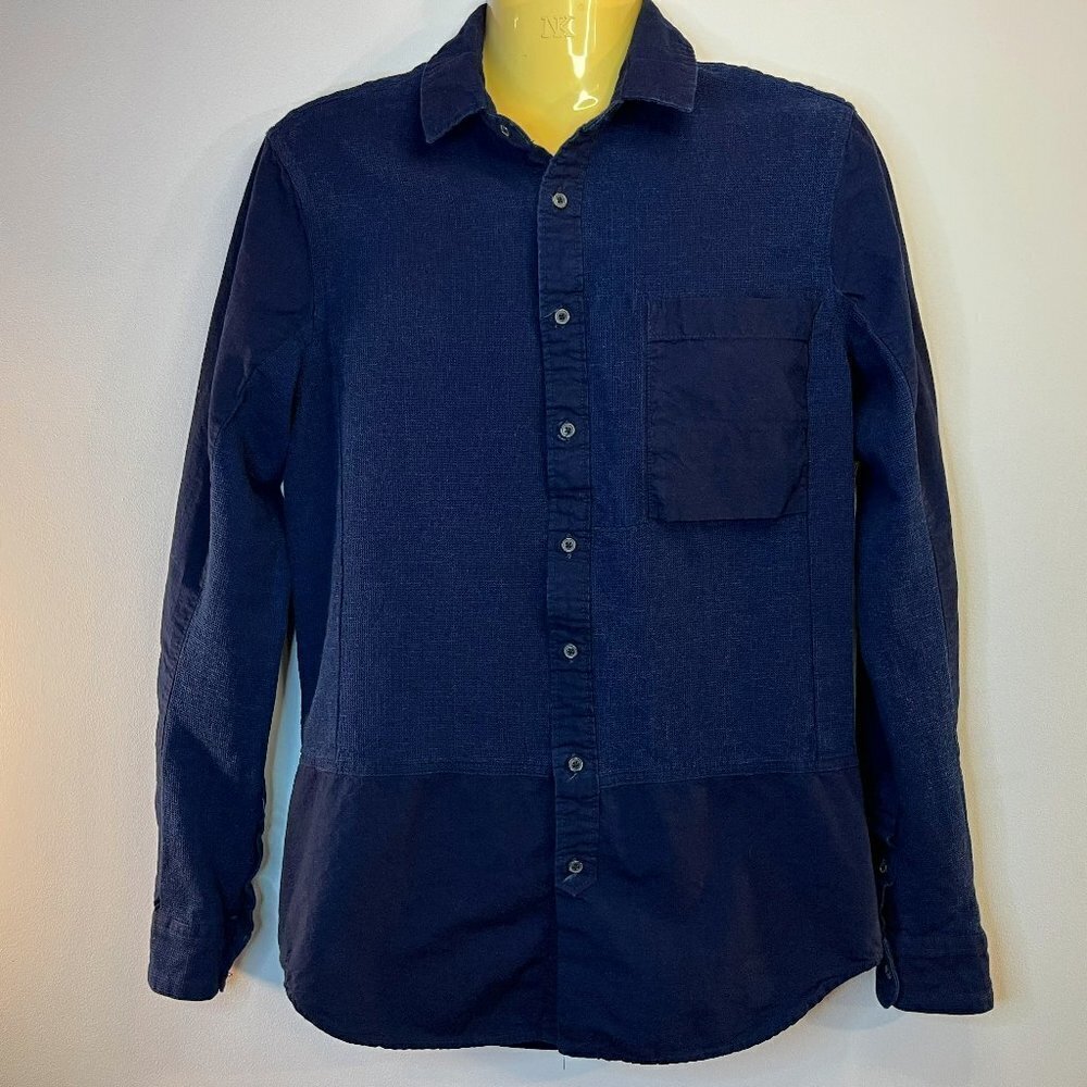 Scotch & Soda Amsterdam Couture Men's Navy Button Up Shirt - Size Medium